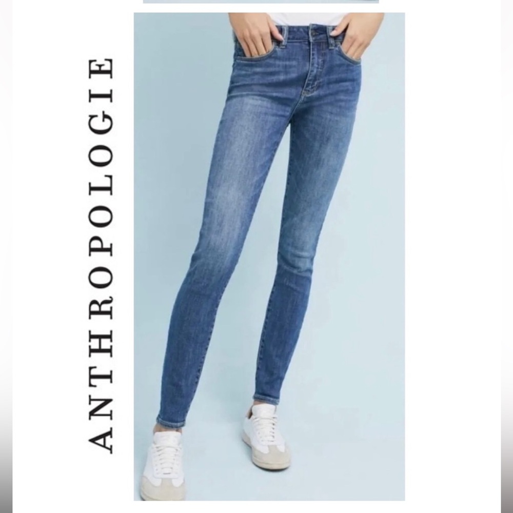 ANTHROPOLOGIE PILCRO High Rise Denim Textile Legging Size 25 Excellent Used
